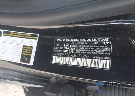 2020 Mercedes-Benz C 300 4Matic z USA, uszkodzony, nr VIN W1KWF8EB9LR571297